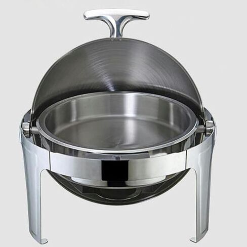 Food Heaters for Catering Events - Stainless Steel Hot Pot Buffet Set, Rectangular Catering Stamp Set, Stainless Steel Hot Pot with Glass Lid and Stand, Food Pot (Silver Visua in Saudi Arabia
