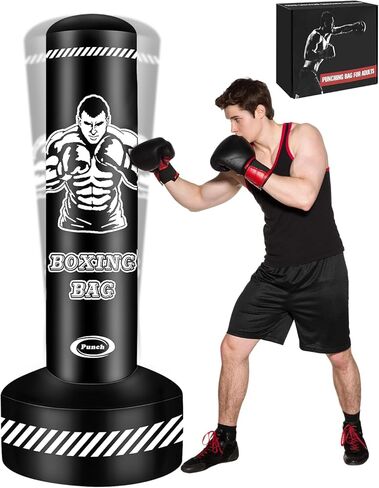 Standing Punching Bag for Adults Teens, 70" Freestanding Punching Bag Heavy Bag, Women Men Boxing Bag with Stand Kickboxing Bags for Training MMA Fitness Home Gym in Saudi Arabia
