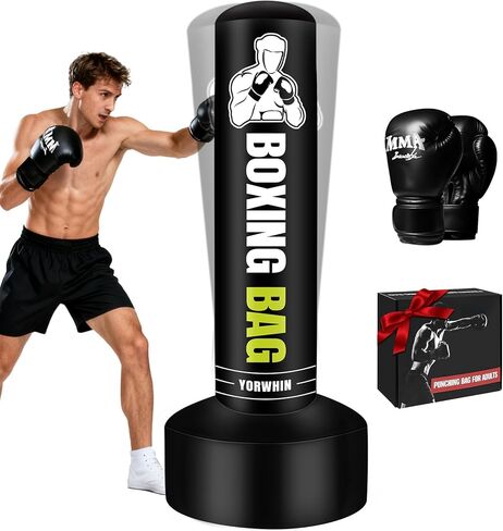 Standing Punching Bag for Adults Teens, 70" Freestanding Punching Bag Heavy Bag, Women Men Boxing Bag with Stand Kickboxing Bags for Training MMA Fitness Home Gym in Saudi Arabia