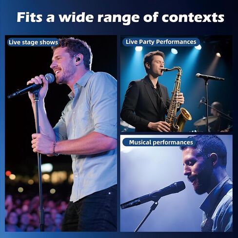 Ease of Use 2.4GHz Professional Wireless XLR Microphone System - 1 Receiver & 2 Transmitters, for Dynamic Mic, Audio Mixer, Electric Guitar & Bass in Saudi Arabia