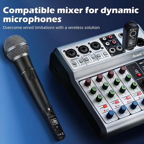 Ease of Use 2.4GHz Professional Wireless XLR Microphone System - 1 Receiver & 2 Transmitters, for Dynamic Mic, Audio Mixer, Electric Guitar & Bass in Saudi Arabia