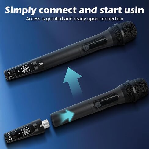 Ease of Use 2.4GHz Professional Wireless XLR Microphone System - 1 Receiver & 2 Transmitters, for Dynamic Mic, Audio Mixer, Electric Guitar & Bass in Saudi Arabia