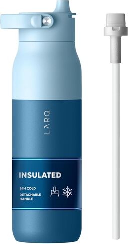 LARQ Bottle Swig Top 34oz - زجاجة مياه معزولة من الفولاذ المقاوم للصدأ مع مقبض سيليكون مدمج | خالية من مادة BPA | زجاجة مياه قابلة لإعادة الاستخدام للرياضة وصالة الألعاب الرياضية والسفر، أسود سبج in Saudi Arabia