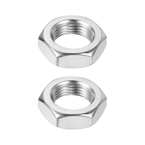 MECCANIXITY M18x1.5mm صواميل سداسية، قطعتان 304 من الفولاذ المقاوم للصدأ متري بخيط رفيع مسدس قفل صواميل للاستخدام الصناعي للسيارات، 27 مم / 1.06 بوصة عرض 9 مم / 0.35 بوصة ارتفاع in Saudi Arabia