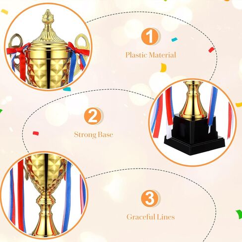 3 قطع من أكواب الكأس الذهبية الكبيرة، كأس جائزة بلاستيكية مقاس 11 بوصة للجولف ورياضات كرة السلة وبطولات الفرق والمهرجانات وحفلات الألعاب والاحتفالات وهدايا الحفلات in Saudi Arabia