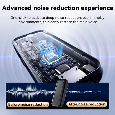 2 Pack Mini Wireless Lavalier Microphone for iPhone Android, Charging Case, 130ft Range, Smart Noise Cancellation, CD-Quality Sound for Video Recording Vlogging Podcast in Saudi Arabia