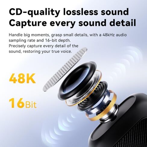 2 Pack Mini Wireless Lavalier Microphone for iPhone Android, Charging Case, 130ft Range, Smart Noise Cancellation, CD-Quality Sound for Video Recording Vlogging Podcast in Saudi Arabia
