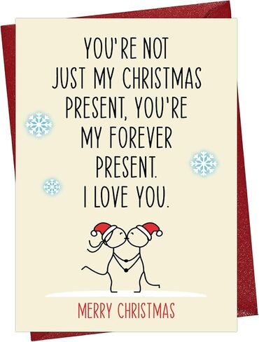 Cheerin Christmas Card with Envelope - Funny Romantic Xmas Card - Love Christmas Card for Boyfriend, Girlfriend, Husband, Wife in Saudi Arabia