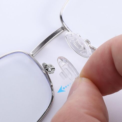 10 Pairs Push in Nose Pads for Glasses, 0.55inch Eyeglasses Nose Pads Soft Silicone Glasses Pad Replacement Clear Anti-Slip Snap-in Bridge Pad for Eye Glass Sunglasses in Saudi Arabia