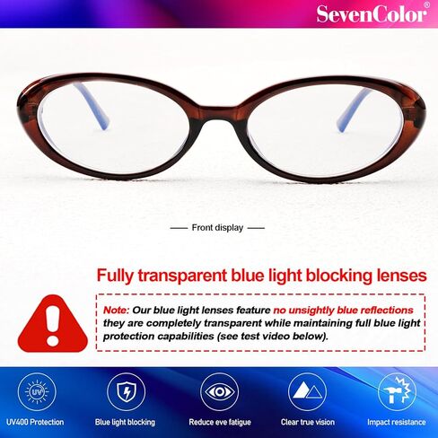 Retro Oval Blue Light Blocking Glasses for Women Men Fashion 90s Vintage Small Eyeglasses in Kuwait