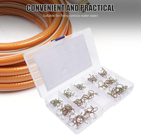 120pcs Zinc-plated Spring Hose Clamps Set Small Tubing Clips for Water Pipe Air Hose and Fuel Line Sturdy Assortment for Plumbing and Automotive Use in Saudi Arabia