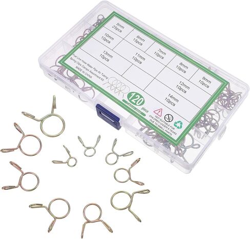 FOMIYES 120pcs Heavy Duty Zinc-plated Spring Clamps Tubing Clips Hose Fixing Clamps Set for Air, Injection, and Water Hoses in Plumbing and Industrial Applications in Saudi Arabia