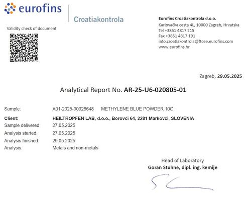 مسحوق الميثيلين الأزرق 0.35 أونصة - 10 جم | درجة نقاء فائقة | مكونات من فئة USP Pharma - تم اختبارها بواسطة طرف ثالث | خالي من الفورمالديهايد | بما في ذلك ملعقة | هيلتروبفين® in Kuwait