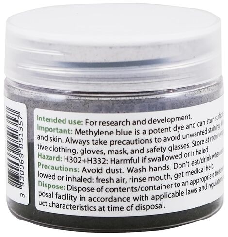 مسحوق الميثيلين الأزرق 0.35 أونصة - 10 جم | درجة نقاء فائقة | مكونات من فئة USP Pharma - تم اختبارها بواسطة طرف ثالث | خالي من الفورمالديهايد | بما في ذلك ملعقة | هيلتروبفين® in Kuwait