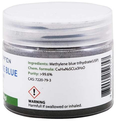 مسحوق الميثيلين الأزرق 0.35 أونصة - 10 جم | درجة نقاء فائقة | مكونات من فئة USP Pharma - تم اختبارها بواسطة طرف ثالث | خالي من الفورمالديهايد | بما في ذلك ملعقة | هيلتروبفين® in Kuwait