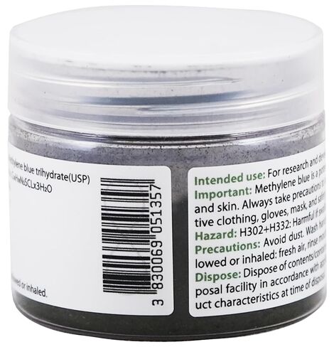مسحوق الميثيلين الأزرق 0.35 أونصة - 10 جم | درجة نقاء فائقة | مكونات من فئة USP Pharma - تم اختبارها بواسطة طرف ثالث | خالي من الفورمالديهايد | بما في ذلك ملعقة | هيلتروبفين® in Kuwait