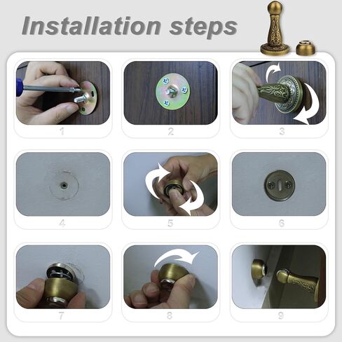 Magnetic Door Stoppers, Heavy Duty Decorative Antique Brass Door Stop for Wall Protection Magnet Door Catch for Bottom of Door (1, Antique Brass) in Saudi Arabia