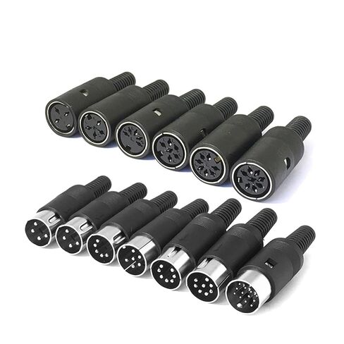 10 قطعة DIN موصل ذكر/أنثى DIN التوصيل جاك موصل مقبس 3/4/5/6/7/8/13 دبوس كابل الهيكل جبل مع مقبض بلاستيكي (إدراج ذكر ، 13P) in Kuwait