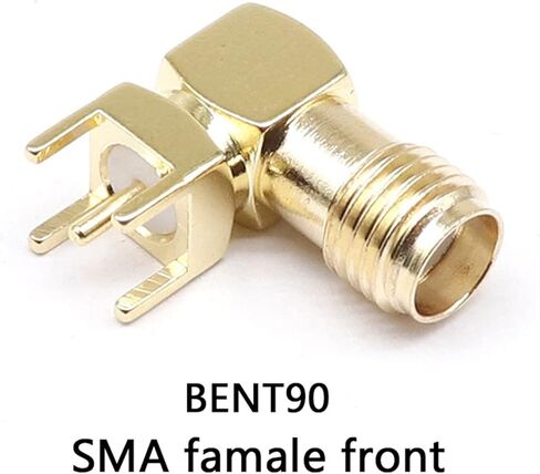 SMA أنثى جاك ذكر محول القابس اللحيم حافة P C B مستقيم الزاوية اليمنى جبل RF موصل النحاس التوصيل المقبس BENT90 1 قطعة in Kuwait