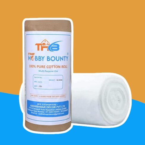 Pure Cotton Roll Cotton Undercast Padding Roll Soft and Absorbent Cotton Makeup Remover in an Easy to Tear & Use Roll White Cotton Roll for Art Projects, Craft (200 Gram) in Saudi Arabia
