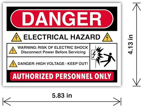 10-Pack: 5 Arc Flash & 5 Electrical Hazard Signs – NFPA 70E Labels – 4.13" x 5.83" Polypropylene Stickers with Glossy Lamination – Waterproof Decals for Electrical Panels & Breaker Boxes in Saudi Arabia