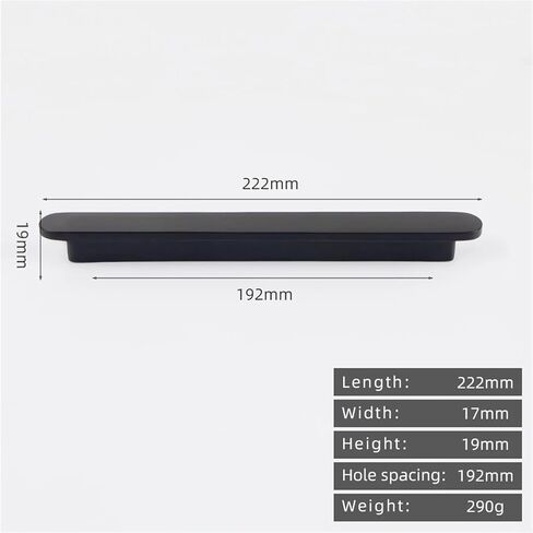 الصلبة النحاس عادي خزانة خزانة درج نحى الأثاث الأسود مقبض T-بار 1 قطعة (8825-192-أسود) in Kuwait