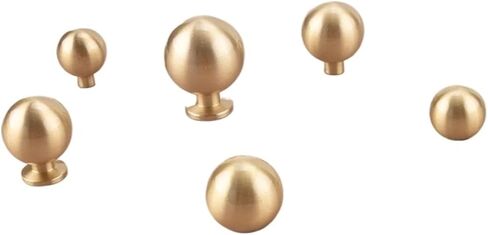 الكرة على شكل الذهب ثقب واحد مقبض أثاث خزانة المطبخ الأجهزة درج سحب 1 قطعة (5-L-25mm-Knob) in Kuwait