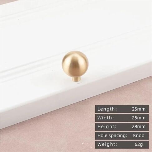 الكرة على شكل الذهب ثقب واحد مقبض أثاث خزانة المطبخ الأجهزة درج سحب 1 قطعة (5-L-25mm-Knob) in Kuwait