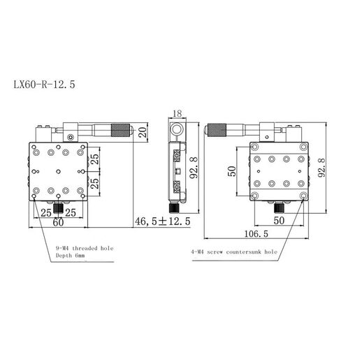 منصة الضبط اليدوي LX60-R ذات السكتة الدماغية الكبيرة 12.5 in Saudi Arabia