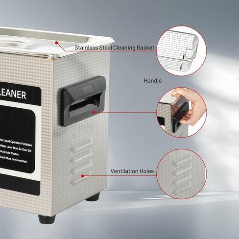 ZKH Professional Jewelry Cleaning Machine 3.2L, High Frequency Sonic Cleaner with Digital Timer&Heater, Ultrasonic Machine for Jewelry, Eyeglasses, Watch Straps, Ring, Dentures, Industrial Parts in Saudi Arabia