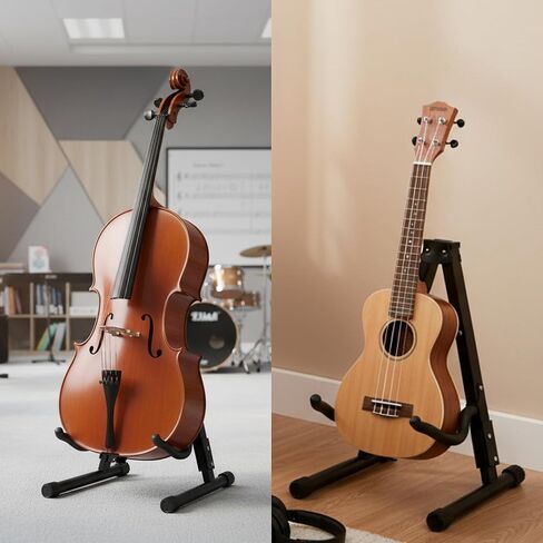 AW 10 قطعة حامل جيتار قابل للطي أرضية A-إطار مع أذرع رغوية عرض أداة سوداء عالمية لباس كهربائي صوتي in Kuwait