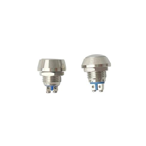12mm DIY Reset Metal Push Button Switch 1A Spherical Ball Head Copper Plated Nickel Car Horn Door Control(Flat Head,1pc) in Saudi Arabia