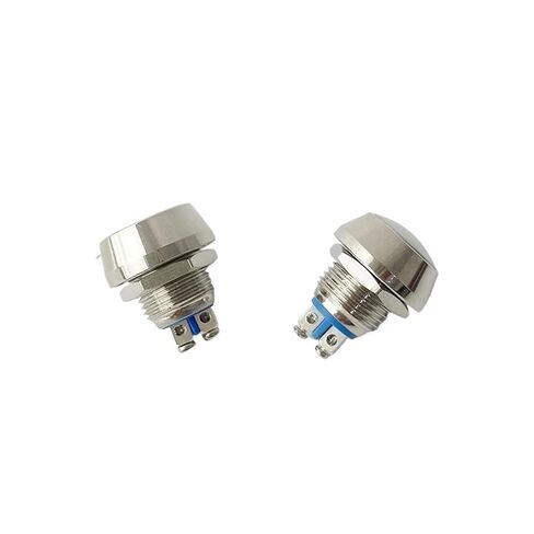12mm DIY Reset Metal Push Button Switch 1A Spherical Ball Head Copper Plated Nickel Car Horn Door Control(Flat Head,1pc) in Saudi Arabia