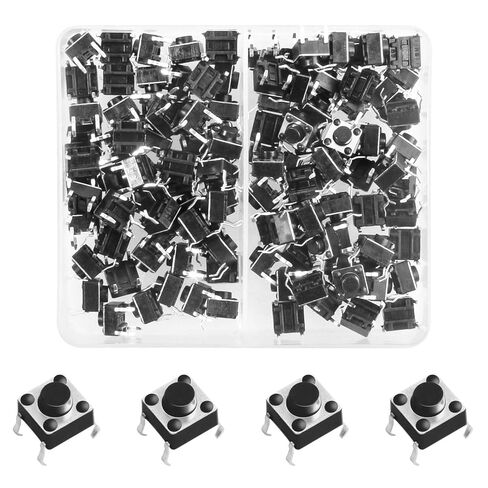 120 قطعة 6 مللي متر 4 دبوس مايكرو لحظة اللمس مفتاح بـزر دفع سريع اللباقة زر 6x6x5mm in Kuwait