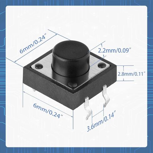 120 قطعة 6 مللي متر 4 دبوس مايكرو لحظة اللمس مفتاح بـزر دفع سريع اللباقة زر 6x6x5mm in Kuwait