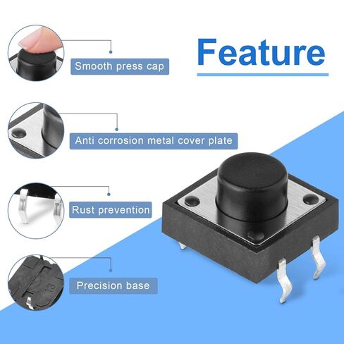 120 قطعة 6 مللي متر 4 دبوس مايكرو لحظة اللمس مفتاح بـزر دفع سريع اللباقة زر 6x6x5mm in Kuwait