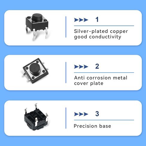 120 قطعة 6 مللي متر 4 دبوس مايكرو لحظة اللمس مفتاح بـزر دفع سريع اللباقة زر 6x6x5mm in Kuwait