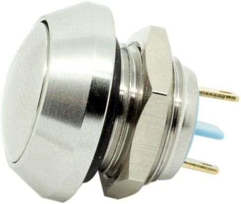 Alpinetech 12 مللي متر 1/2 "مكافحة المخرب الفولاذ المقاوم للصدأ لحظة مفتاح بـزر دفع معدني دبوس محطة قبة زر عادة مفتوحة 1NO in Kuwait