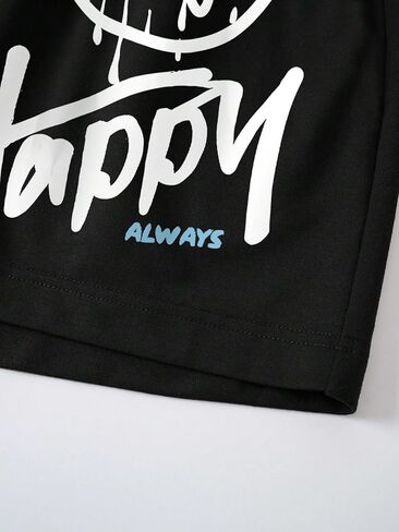 WDIRARA Women's Plus Size Cartoon Letter Graphic Drawstring Elastic Waist Trendy Track Shorts with Pockets in Saudi Arabia