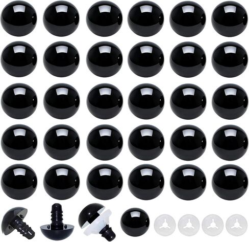 100Pcs Black Safety Eyes and Secure Washers - Thalinfayi 10mm Plastic Safety Eyes for DIY Making of Amigurumi Crafts Sewing Projects Crochet Craft Eyes for Replace of Stuffed Animals Supplies in Kuwait