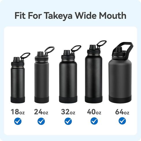 غطاء بديل لـ Takeya 18 أونصة 22 أونصة 24 أونصة 32 أونصة 40 أونصة 64 أونصة زجاجة مياه واسعة الفم خالية من مادة BPA 100% غطاء مانع للتسرب in Kuwait