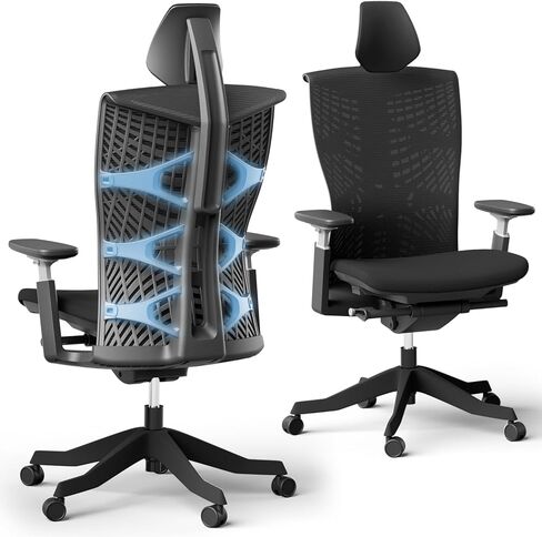 Autonomous ErgoChair Ultra 2 Ergonomic Office Chair Mesh Black Adjustable Lumbar Support, Rolling Swivel - Home office Desk Chairs with Wheels and Arms - Ergonomic Desk Chair Comfy for Gaming & Office in Saudi Arabia