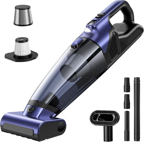 MAGIC JOHN Pet Hair Handheld Vacuum Cordless, 20000PA High Power Car Vacuum with Motorized Brush and LED Light, Rechargeable Hand Held Vacuum Cleaner with Reusable Filter for Car, Home, Office & Pet in Saudi Arabia