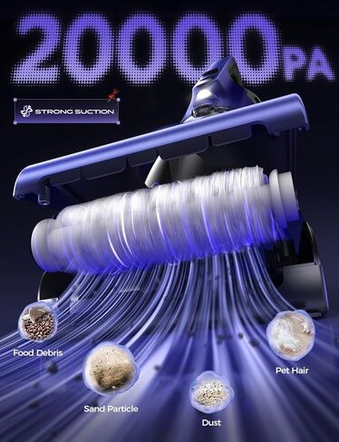 MAGIC JOHN Pet Hair Handheld Vacuum Cordless, 20000PA High Power Car Vacuum with Motorized Brush and LED Light, Rechargeable Hand Held Vacuum Cleaner with Reusable Filter for Car, Home, Office & Pet in Saudi Arabia