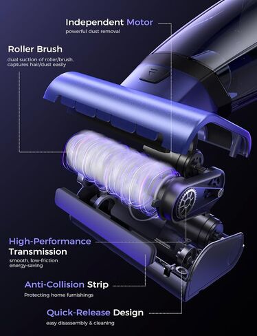 MAGIC JOHN Pet Hair Handheld Vacuum Cordless, 20000PA High Power Car Vacuum with Motorized Brush and LED Light, Rechargeable Hand Held Vacuum Cleaner with Reusable Filter for Car, Home, Office & Pet in Saudi Arabia