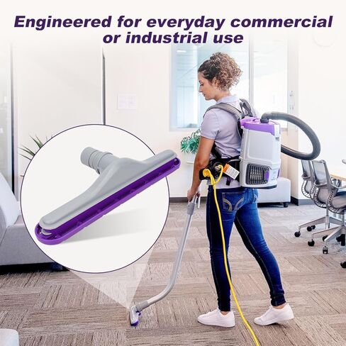 101446 أداة أرضية EZ Glide لمكنسات الظهر ProTeam 10 QT و6 QT وHoover Commercial C2401 - 1.5 بوصة تناسب عصا اقتران الجوز - رأس فرشاة نايلون متعدد الأسطح للأرضيات الصلبة والسجاد منخفض الوبر، 14 بوصة in Kuwait