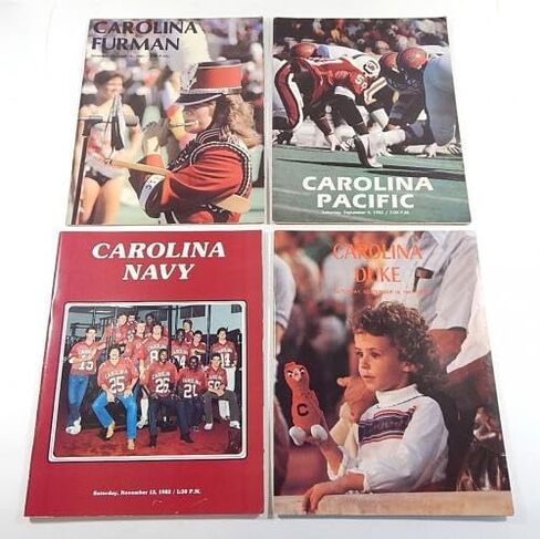 Lot of (6) Different 1981 to 1983 Carolina College Football Programs - NFL Programs in Saudi Arabia