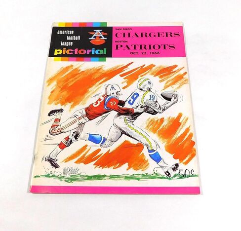 1966 San Diego Chargers at Boston Patriots AFL Football Program 10-23-66 - NFL Programs in Saudi Arabia