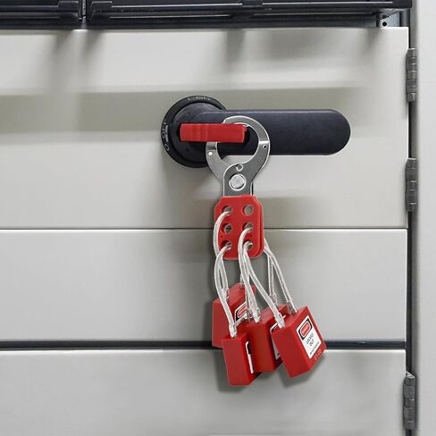 Noamus 10 Pack Lockout Tagout Locks, Steel Cable Compact Loto Safe Padlock Set, Red Keyed Lock with 20 Keys, Different Numbers Safety Locks for Electrical Stations and Devices Kits in Saudi Arabia