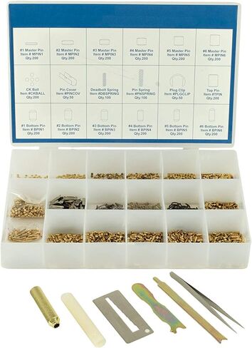 مجموعة Kwikset Rekey - مجموعة إعادة قفل القفل الاحترافية المكونة من 200 قطعة مع دبابيس ونوابض وأدوات - مجموعة أقفال DIY من الدرجة التجارية للمنزل والتأجير وأقفال الأعمال in Kuwait